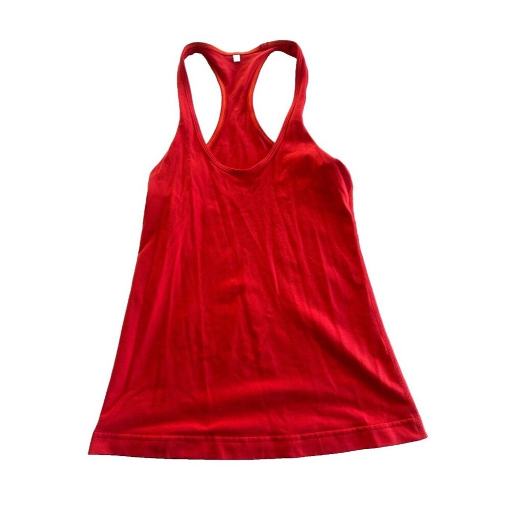 Lululemon Womens 4 Orange Swiftly Tech Racerback Tank Top Gym Workout